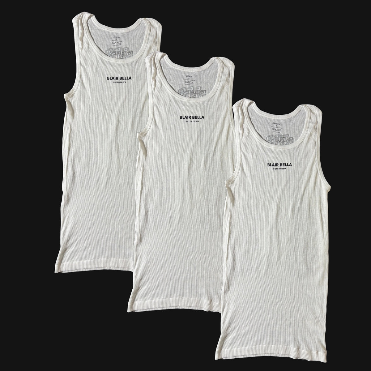 Blair Bella Tank in White, Three Pack